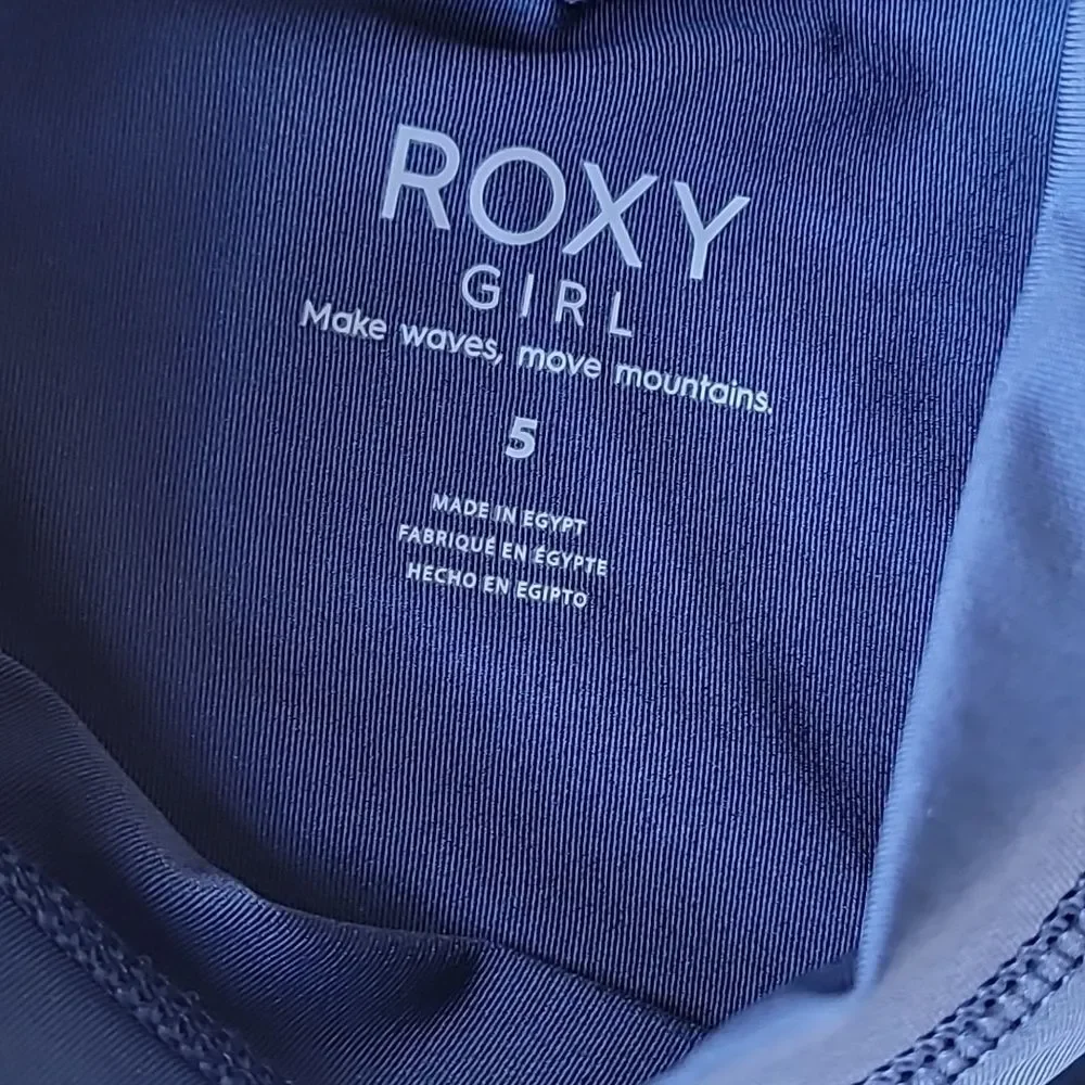 ROXY Whole Hearted SS  Rashguard navy blue little girls size 5